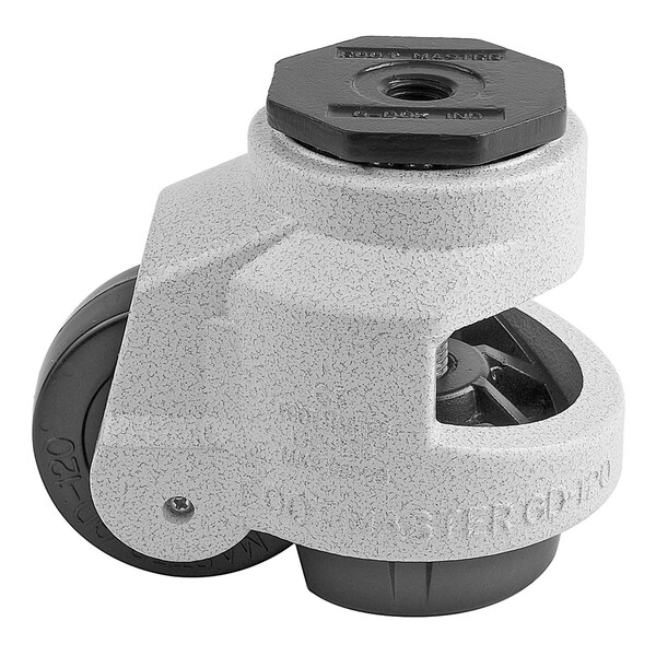 Foot Master Leveling Caster, 75 mm Nylon Wheel, M16x2.0P Stem, Swivel, 1000 kg Cap, Al Foot Pad, Ivory GD-120-S-NYN - main
